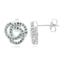 Boucles d'oreilles en argent et Diamant fantaisie