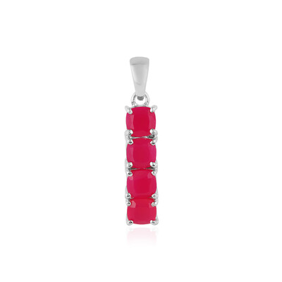 Pendentif en argent et Calcedoine framboise