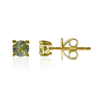 Boucles d'oreilles en or et Diaspore à couleur changeante (Tenner Diniz)