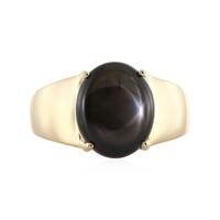 Bague en or et Saphir étoilé noir