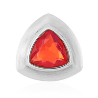 Pendentif en argent et Opale rouge d'Éthiopie