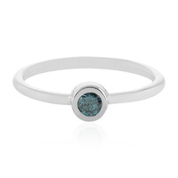 Bague en argent et Diamant bleu