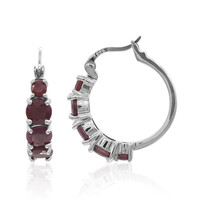 Boucles d'oreilles en argent et Rubis
