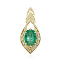 Pendentif en or et Emeraude de Zambie AAA (de Melo)