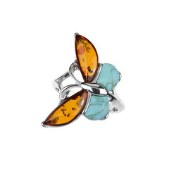 Bague en argent et Ambre baltique