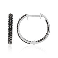 Boucles d'oreilles en argent et Spinelle noir
