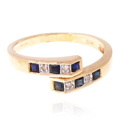 Bague en or et Saphir bleu