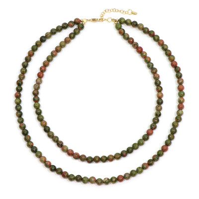 Collier en argent et Unakite