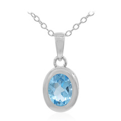 Collier en argent et Topaze bleu Suisse