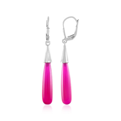 Boucles d'oreilles en argent et Onyx rose (MONOSONO COLLECTION)