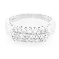 Bague pour homme en argent et Saphir blanc