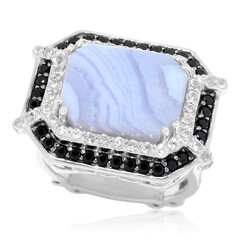 Bague en argent et Agate zonée bleue (Dallas Prince Designs)