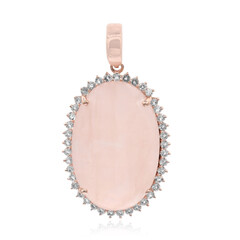 Pendentif en argent et Quartz rose