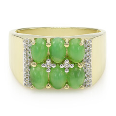 Bague pour homme en argent et Chrysoprase impériale