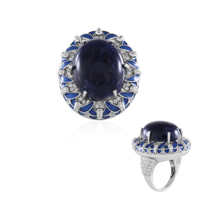 Bague en argent et Sodalite (Adela Silber)