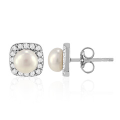 Boucles d'oreilles en argent et Perle de culture d'eau douce