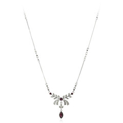 Collier en argent et Grenat Rhodolite