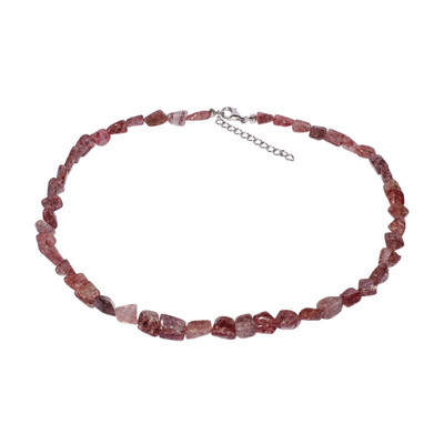 Collier en argent et Quartz Fraise