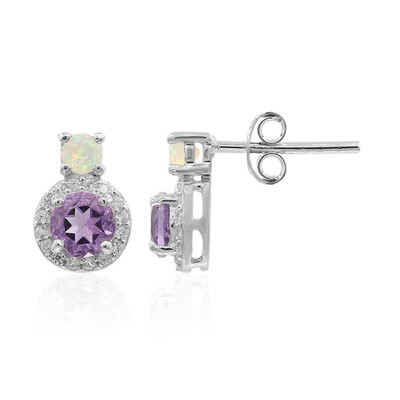 Boucles d'oreilles en argent et Améthyste