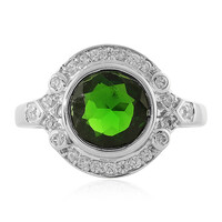Bague en argent et Diopside de Russie
