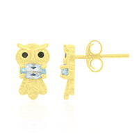 Boucles d'oreilles en argent et Topaze bleu ciel