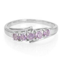 Bague en argent et Saphir pourpre de Ceylan non chauffé