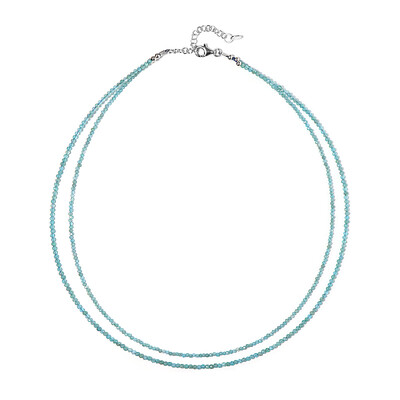 Collier en argent et Apatite bleu néon