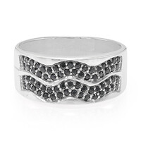 Bague en argent et Spinelle noir