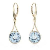 Boucles d'oreilles en or et Topaze bleu ciel