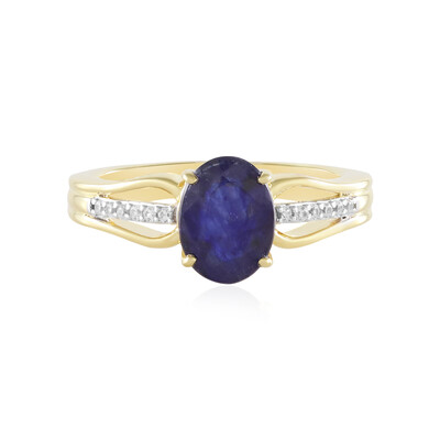 Bague en argent et Saphir bleu de Madagascar