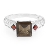 Bague en argent et Quartz fumé