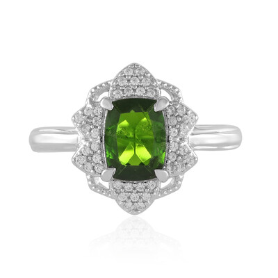 Bague en argent et Diopside de Russie