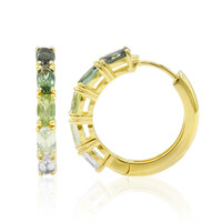 Boucles d'oreilles en argent et Tourmaline verte