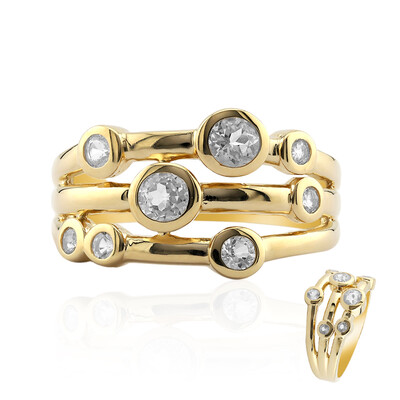 Bague en argent et Topaze blanche