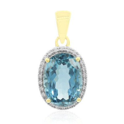 Pendentif en or et Topaze bleu de Londres (Tenner Diniz)