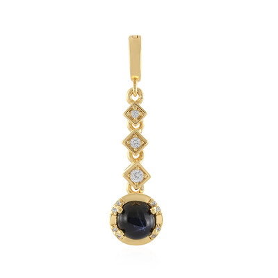 Pendentif en argent et Diopside étoilé d'Inde