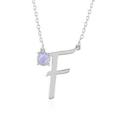 Collier en argent et Pierre de Lune arc-en-ciel