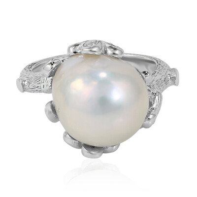 Bague en argent et Perle de culture d'eau douce (TPC)