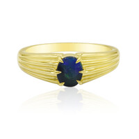 Bague en or et Opale noire de Lightning Ridge (Mark Tremonti)