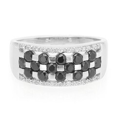 Bague en argent et Spinelle noir