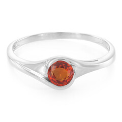 Bague en argent et Rubis rouge du soir