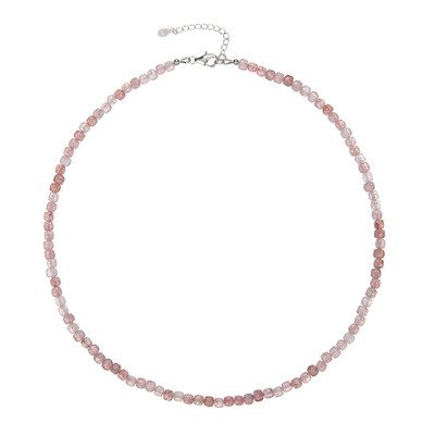 Collier en argent et Quartz Fraise