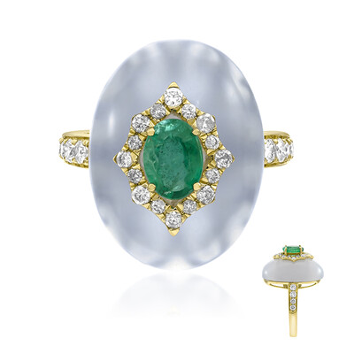 Bague en or et Emeraude de Zambie AAA (CIRARI)