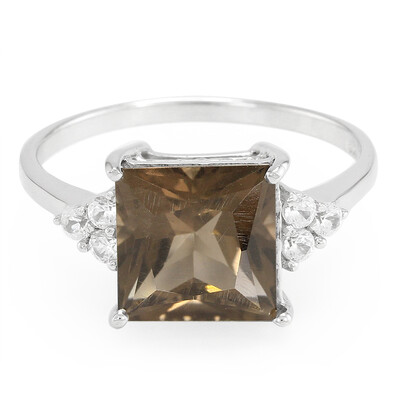 Bague en argent et Quartz fumé