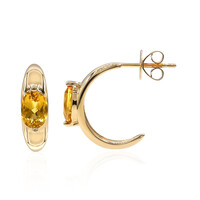 Boucles d'oreilles en or et Béryl doré