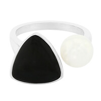 Bague en argent et Agate noire
