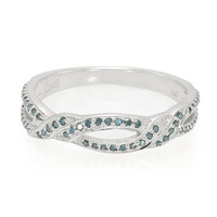 Bague en argent et Diamant fantaisie