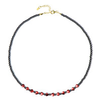 Collier en argent et Hématite rouge