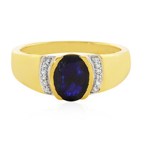 Bague en argent et Saphir bleu de Madagascar