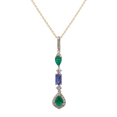 Collier en or et Emeraude de Zambie AAA (CIRARI)